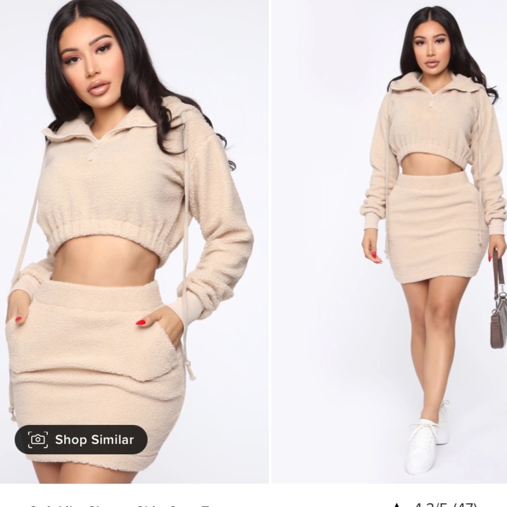 Sherpa skirt set